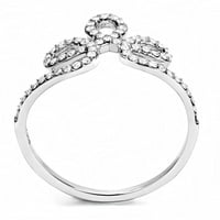 Женски сребърни пръстени Високи полиран пръстен от неръждаема стомана с AAA клас CZ в прозрачен DA141