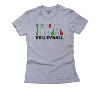 Италия Волейбол - Олимпийски игри - Рио - Флаг Памучно сиво тениска на флаг