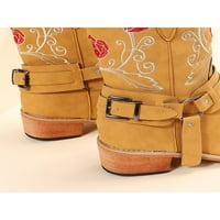 Fangasis дамски ежедневни закопчалки за износване на багажника устойчиви зимни обувки джогинг кръг пръст жълт 5.5