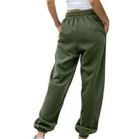 Hanerdun жени тренировки Панталони женски солидни джоги, работещи с панталон армия зелено l