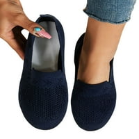 Дамски обувки за ходене се приплъзвайте на апартаменти Небрежни мрежести мокаси, които неплъзгат чорапи маратонки тъмно синьо 5