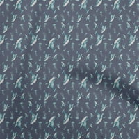 Oneoone памучна фланелка Teal Blue Fabric Sea Culting Supplies Print Sheing Fabric до двора