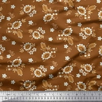 Soimoi памучен вола листа и флорални артистични отпечатани занаятчийски плат край двора