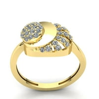 Естествен 0,5ct кръгла изрязана диамант дами винтидж фантастичен годежен годишнина пръстен солидна 14k роза, бяло или жълто злато GH I1