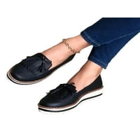 Wazshop женски фиш на платформа обувки кожени мокаси Comfort Moccasins Tassel Kenge Sneakers
