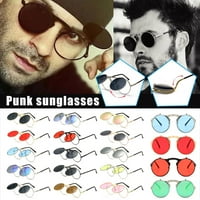 Lutiore Steampunk Flip Sunglasses Retro кръгли метални слънчеви очила за мъже и жени пънк Eyegl H0e Clear Glasses Double Lens Sun Circular J3v8