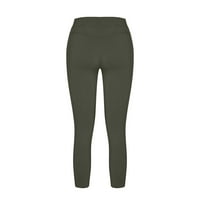Женски панталони Hesxuno, модерни ежедневни перфорирани панталони с молив тънък панталон с твърди цветни гамаши подрязани панталони панталони панталони