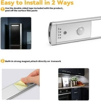 Сензор за движение под светлинен шкаф LED светлини на килера Безжичен USB акумулаторни светлини на шкафа под плот осветление за пакет за коридор на кухненски гардероб