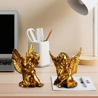 Херувис ангели статуи смола ръчно изработена модерна декорация за настолни злато