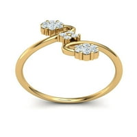 Блестящо рязане 0,5ctw кръгло отрязано диамантен prong forever годишнина на юбилейния пръстен Булчинска сватбена лента солидна 18k злато F VS1